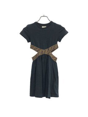 fendi dress black Fendi Black Silk Pom Pom Fur Trim Long Sleeve Dress Size 42 – Luxury GoRound main image 0